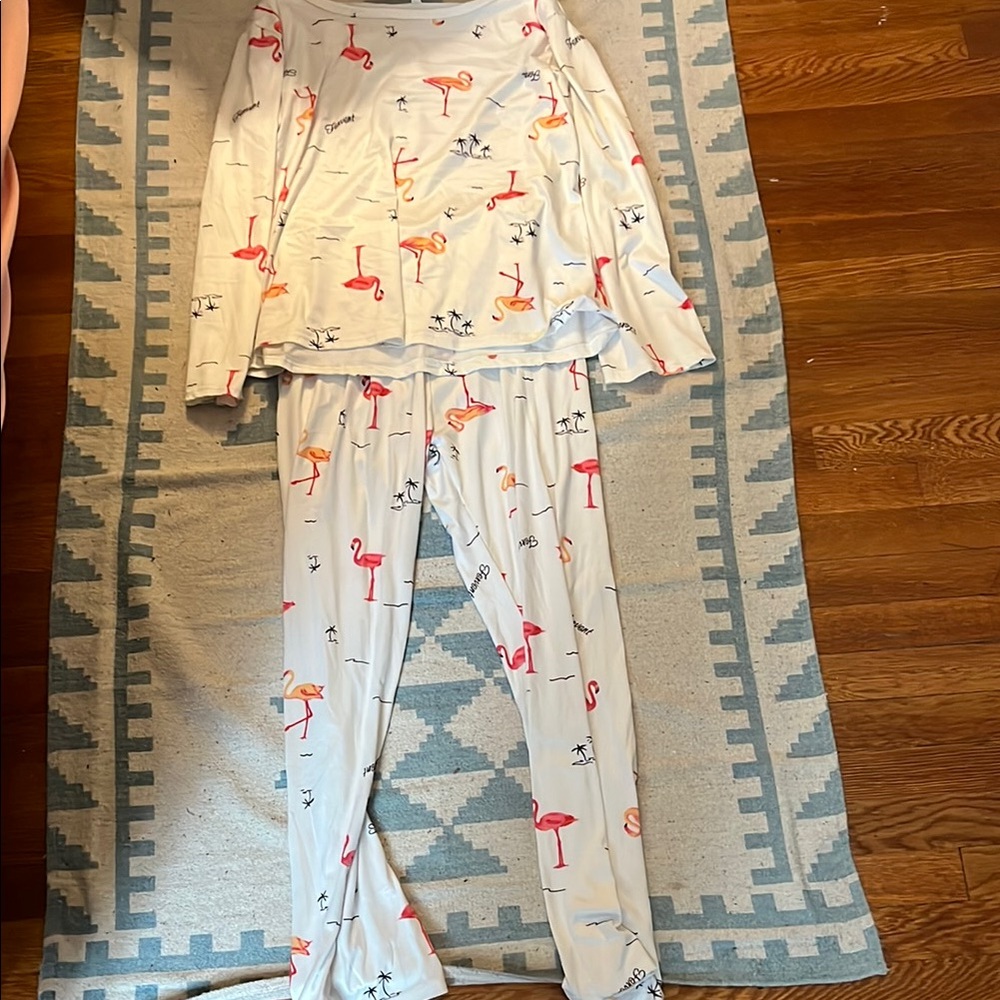 Flamingo Print Pajama Set
